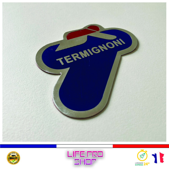 Autocollant Aluminium TERMIGNONI (8,5 x 9cm) Haute Température Stickers Echappement Moto Quad – Image 2