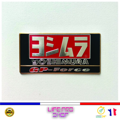 Autocollant Aluminium YOSHIMURA GP BRONZE (9 x 4,5cm) Haute Température Stickers Echappement Moto