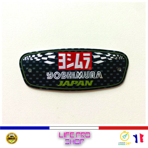Autocollant Aluminium YOSHIMURA JAPAN (10 x 4cm) Haute Température Stickers Echappement Moto