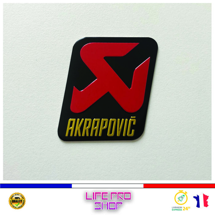 Autocollant Aluminium AKRAPOVIC (6 x 5cm) Haute Température Stickers Echappement Moto Quad