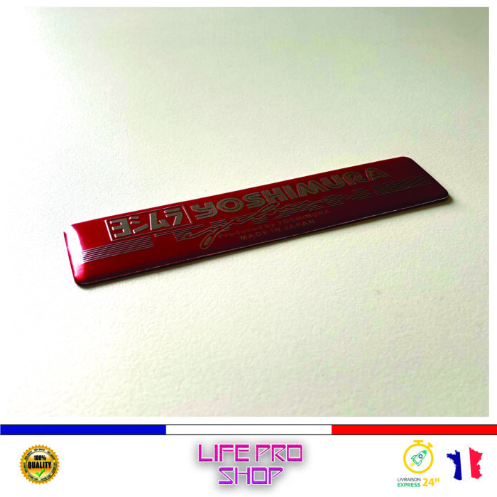 Autocollant Aluminium YOSHIMURA ROUGE (12 x 2,7cm) Haute Température Stickers Echappement Moto – Image 2