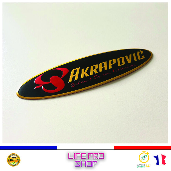Autocollant Aluminium AKRAPOVIC OVALE (14,5 x 4,5) Haute Température Stickers Echappement Moto Quad – Image 2