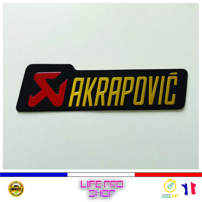 Autocollant Aluminium AKRAPOVIC (14,5 x 4cm) Haute Température Stickers Echappement Moto Quad
