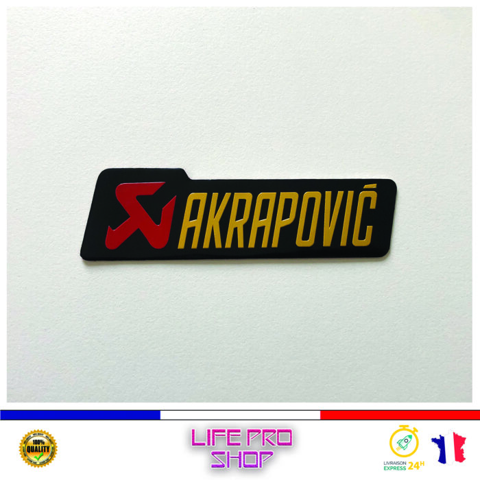 Autocollant Aluminium AKRAPOVIC Jaune (10 x 2,7cm) Haute Température Stickers Echappement Moto Quad