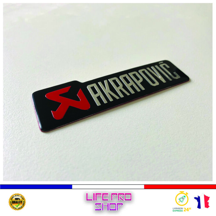 Autocollant Aluminium AKRAPOVIC Argent (10 x 2,7cm) Haute Température Stickers Echappement Moto Quad – Image 2