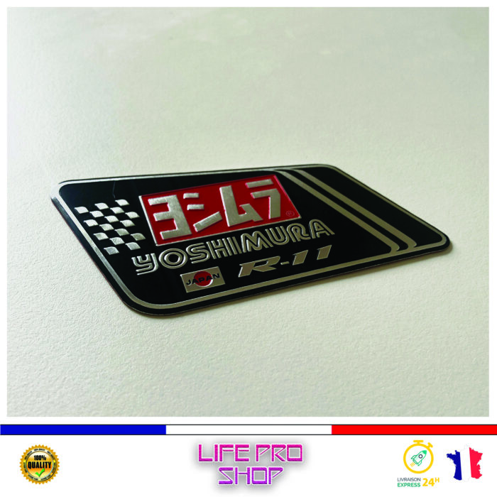 Autocollant Aluminium YOSHIMURA (10,5 x 5,5) Haute Température Stickers Echappement Moto Quad – Image 2