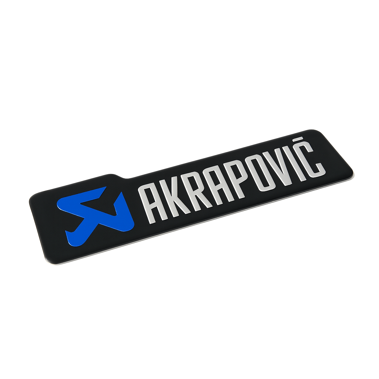 Autocollant Aluminium AKRAPOVIC Bleu (10 x 2,7cm) Haute Température Stickers Echappement Moto Quad – Image 2