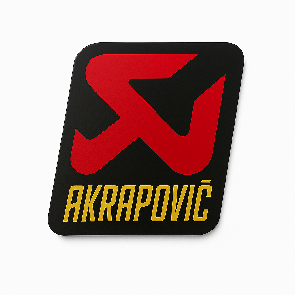Autocollant Aluminium AKRAPOVIC (8 x 8,5cm) Haute Température Stickers Echappement Moto Quad