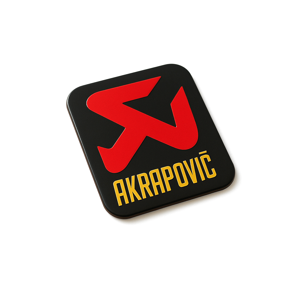 Autocollant Aluminium AKRAPOVIC (6 x 5cm) Haute Température Stickers Echappement Moto Quad – Image 2