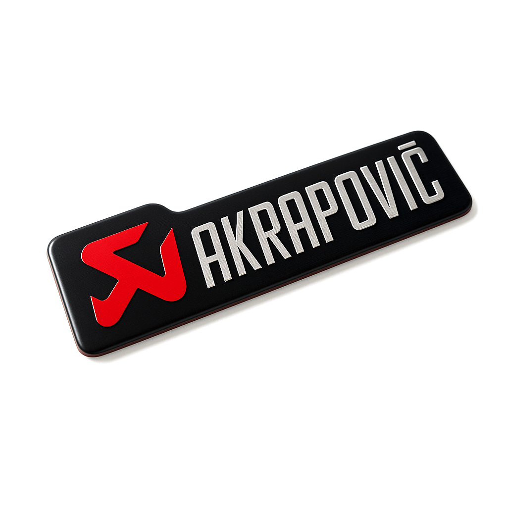 Autocollant Aluminium AKRAPOVIC Argent (10 x 2,7cm) Haute Température Stickers Echappement Moto Quad – Image 2