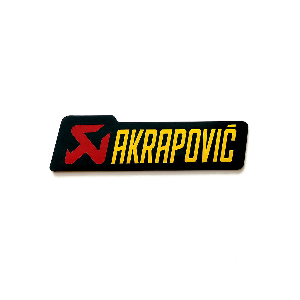Autocollant Aluminium AKRAPOVIC Jaune (10 x 2,7cm) Haute Température Stickers Echappement Moto Quad