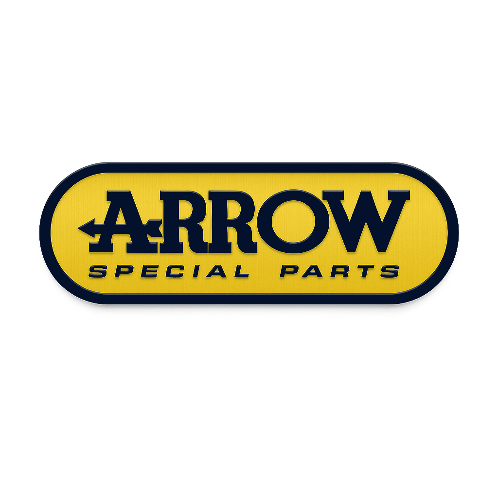 Autocollant Aluminium ARROW Jaune (13,5 x 4,3cm) Haute Température Stickers Echappement Moto – Image 2