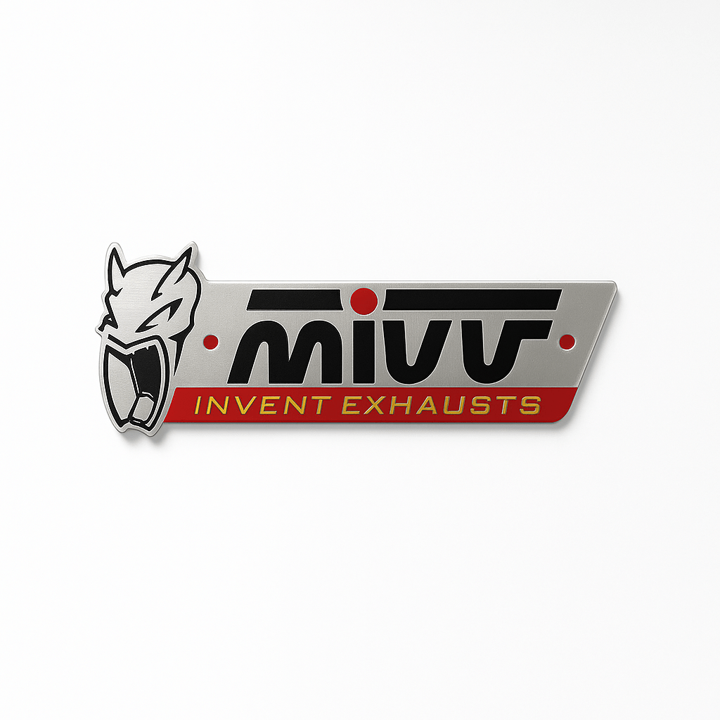 Autocollant Aluminium MIVV (10,4 x 4cm) Haute Température Stickers Echappement Moto Quad – Image 2